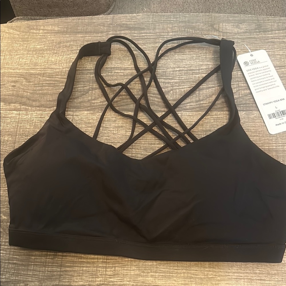 CRZ YOGA Black Strappy Sports Bra